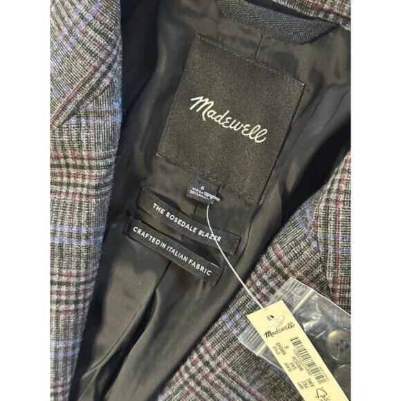 NWT Madewell The Rosedale Blazer in Plaid Size 6 - Picture 2 of 9